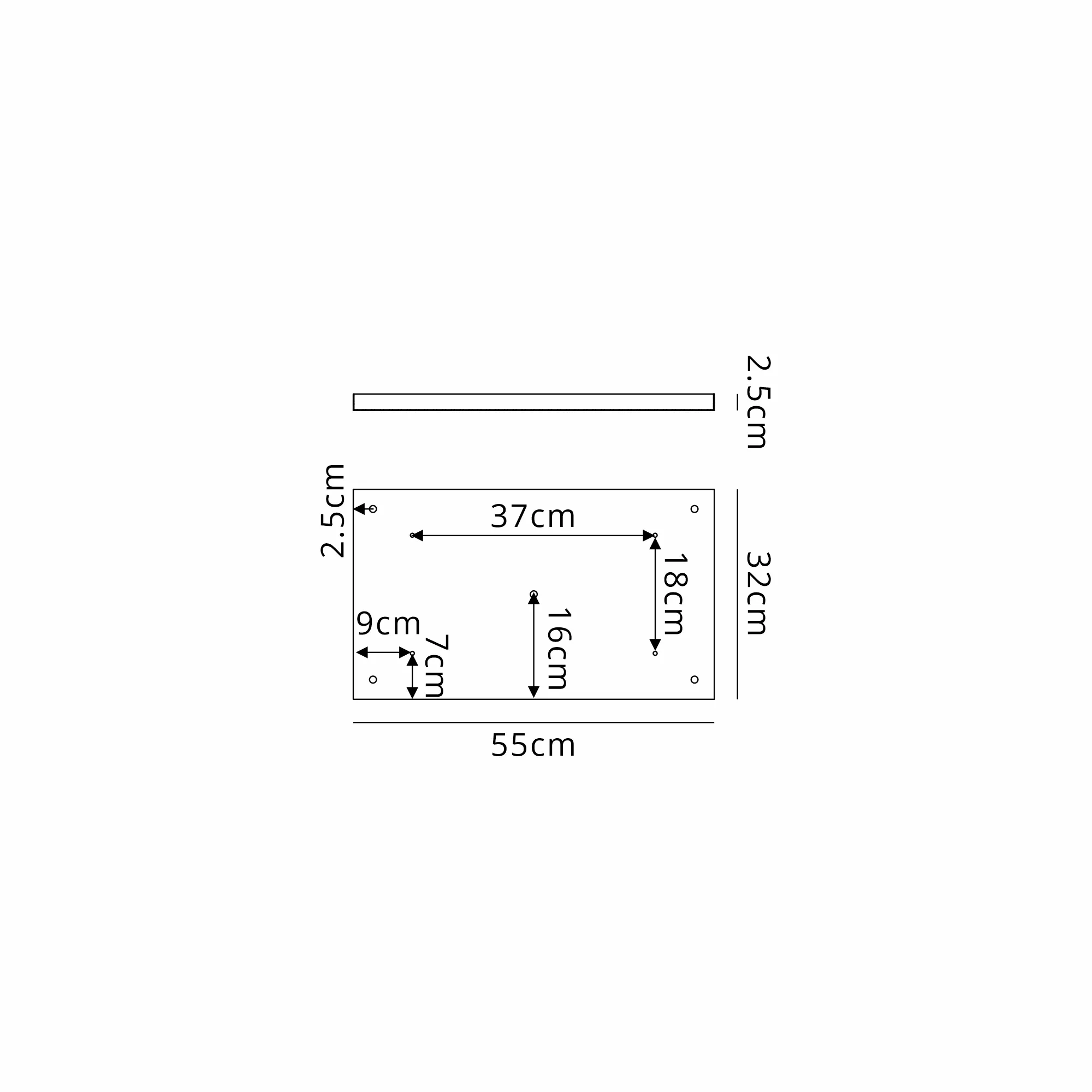 Hayes 5 Hole 550mm x 320mm Linear Rectangle Ceiling Plate Satin Nickel D0887SN  Deco Hayes Nickel